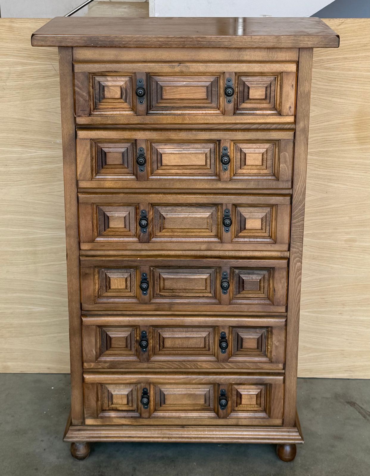 20th Catalan Spanish Baroque Carved Walnut Tuscan Chest Of Drawers Or Nightstand photo for sale