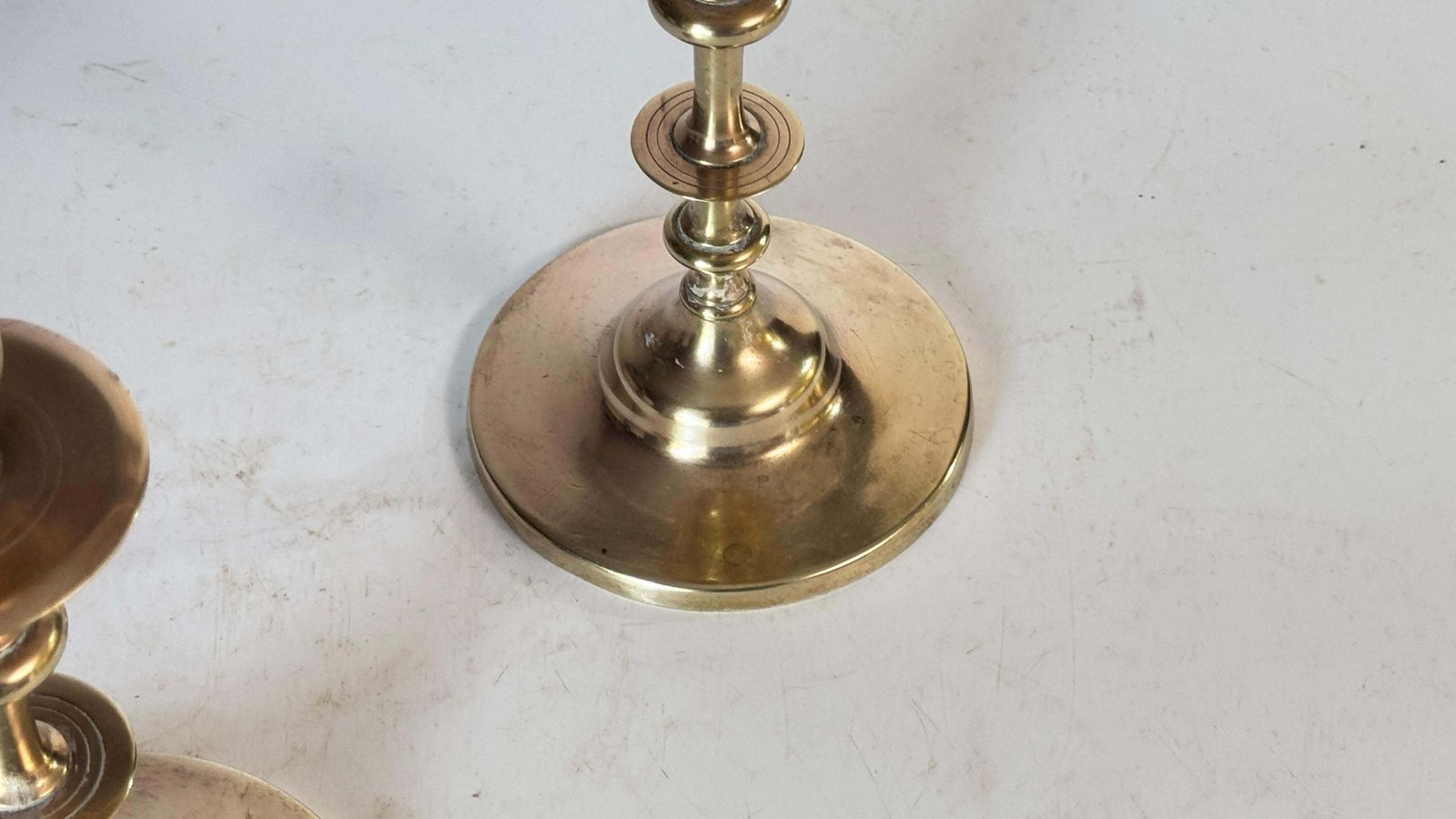 Pair Of 19th Century French Solid Brass Candlesticks – Minimalist Design photo buy