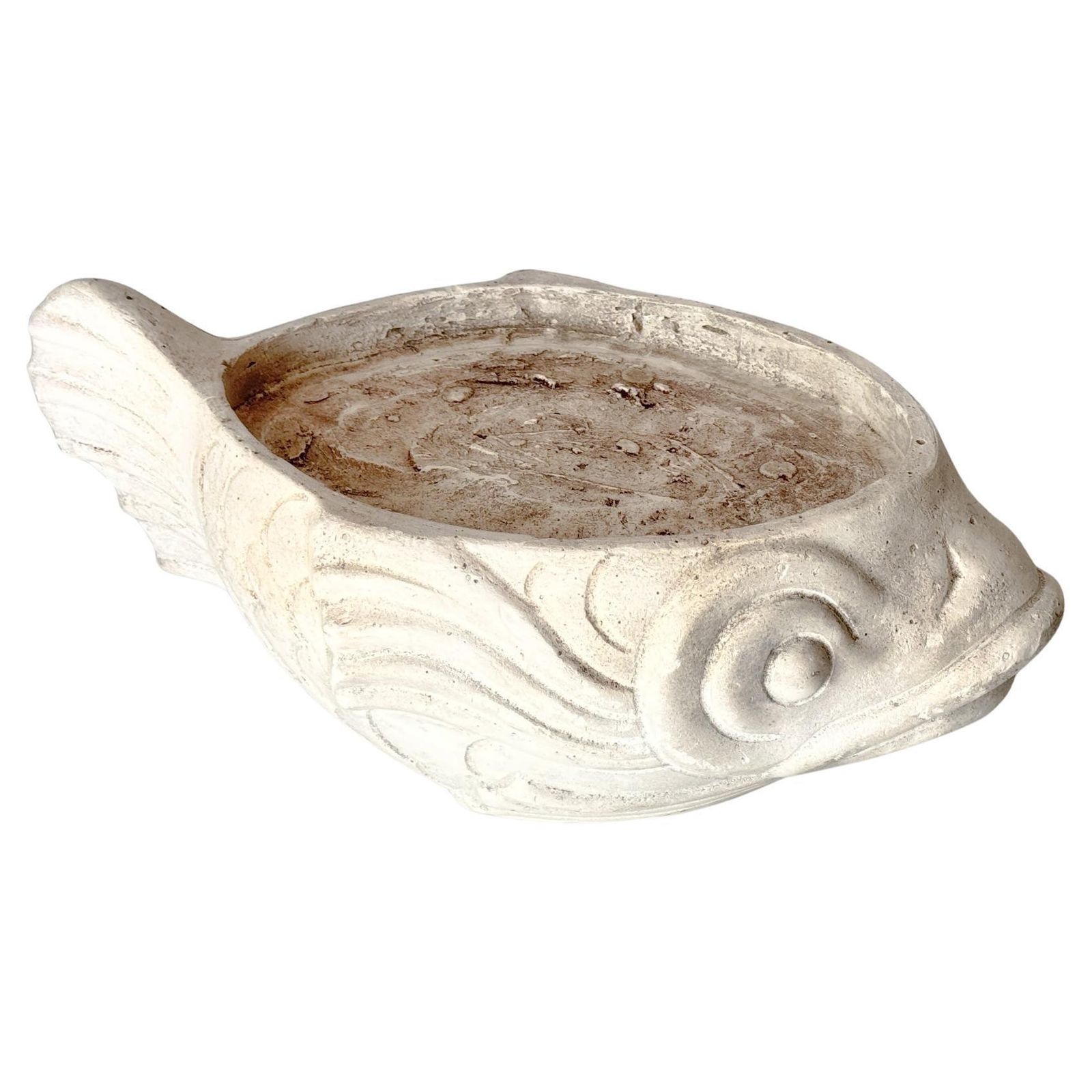 Large Plaster Jardinière France, 1930s Fish Sculpture In The Style Of Martel photo Garden Decor