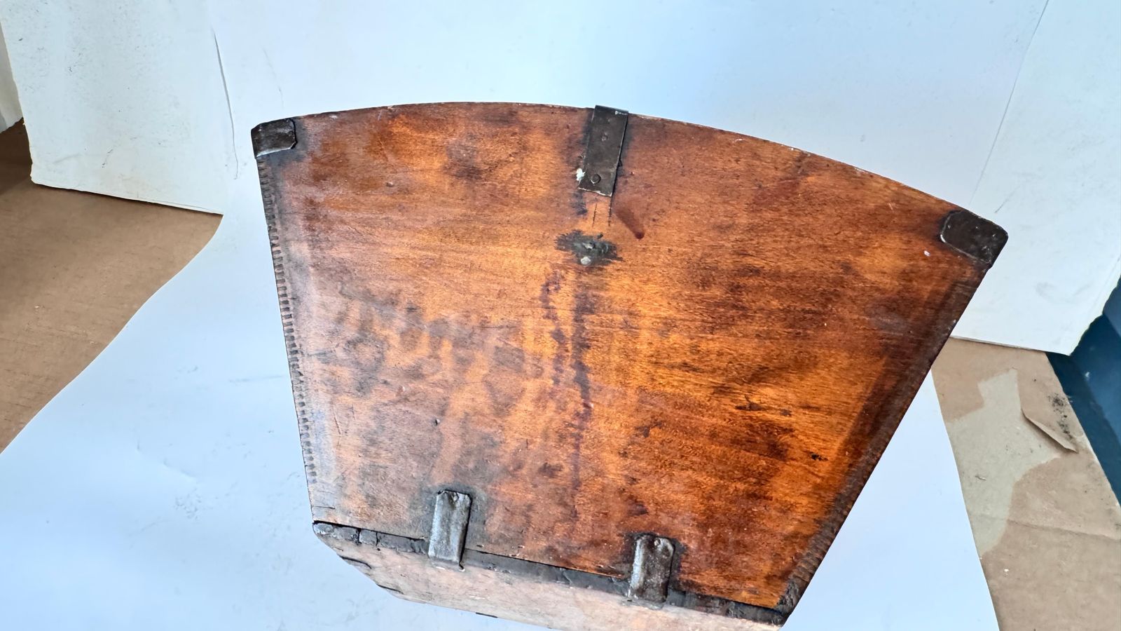 photo for sale Early 20th Century Chinese Wooden Rice Measure With Copper Fittings