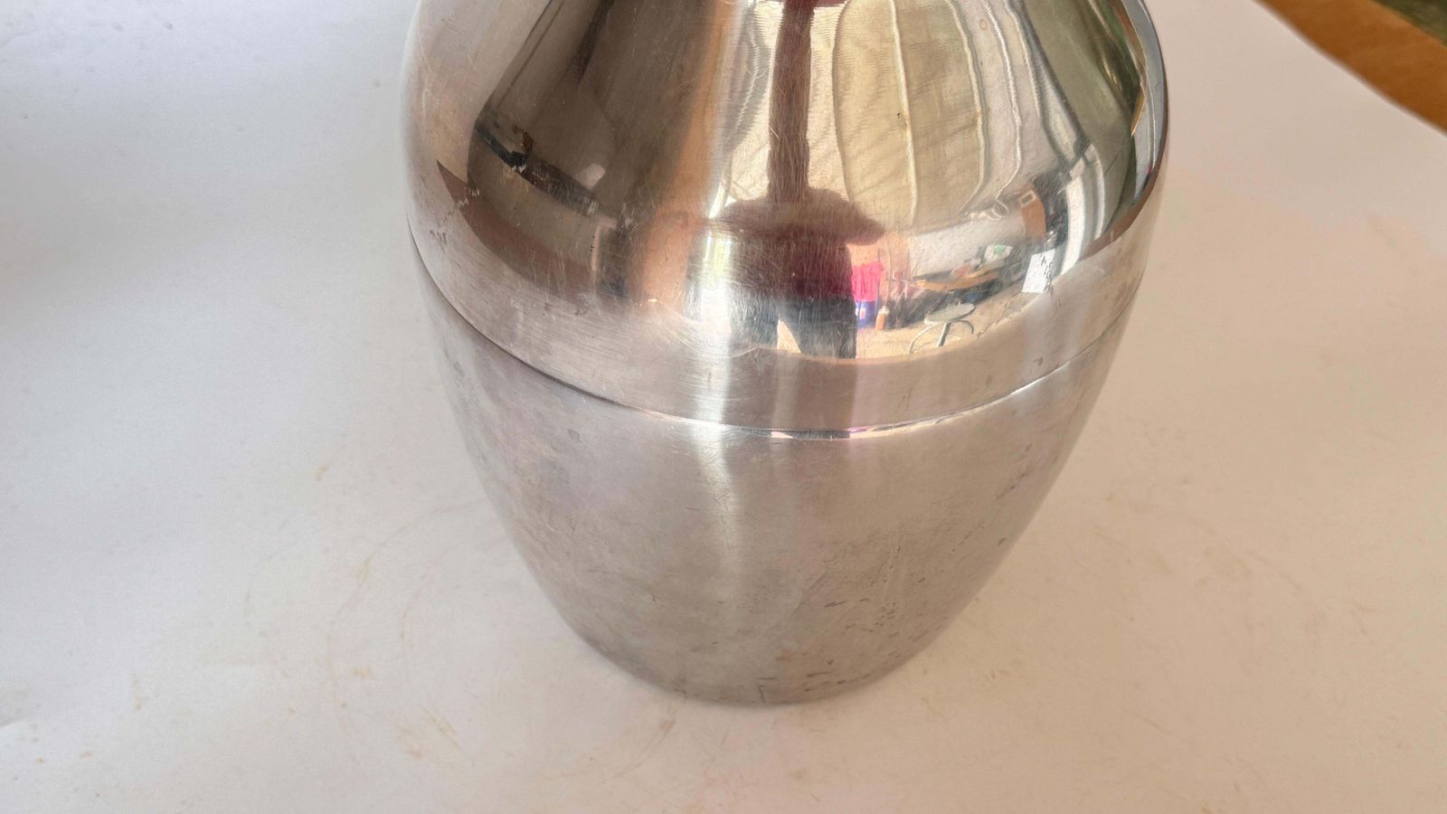 1970s French Pear Shaped Ice Bucket, Silver Finish With Mirrored Effect photo buy