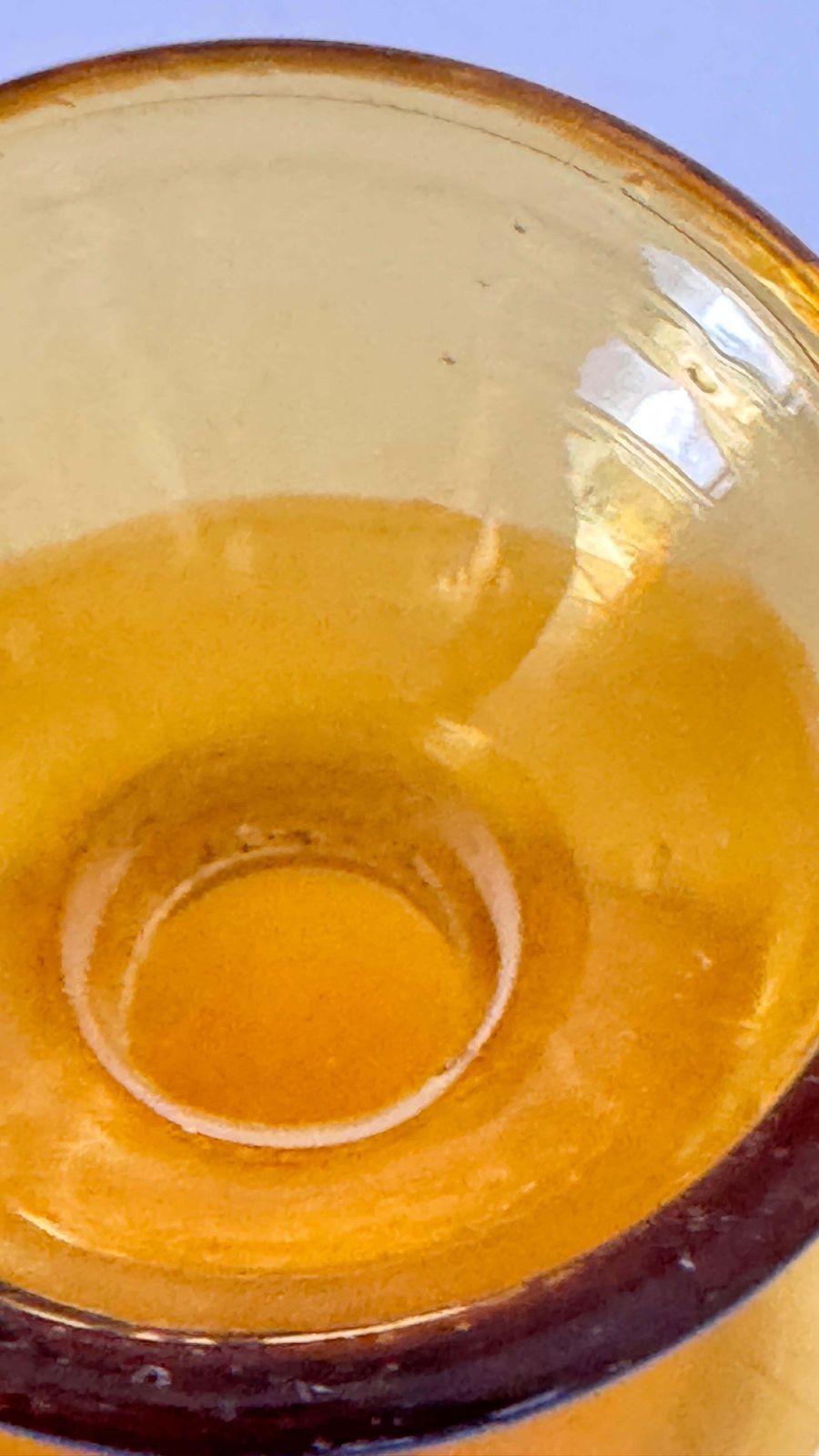 1960s Italian Art Glass Bottle With Large Blown Glass Stopper, Yellow Orange Hue photo buy