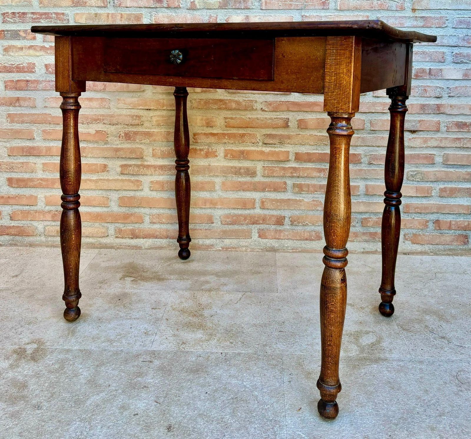 Early 20th Century French Oak Side Table Or Worktable, 1920s photo furniture