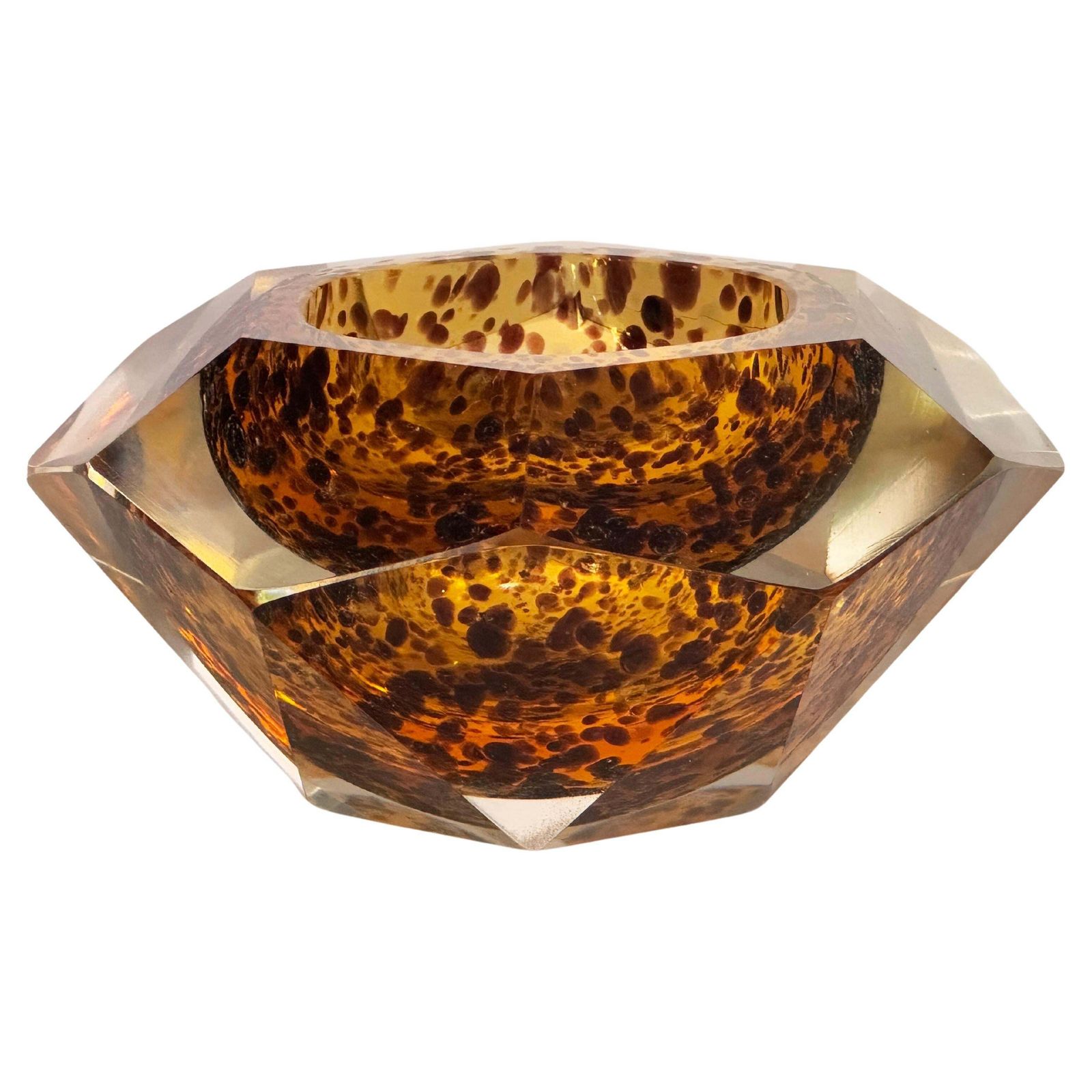 Vide Poche Or Ashtray In  Art Glass Venice Brown Color Italy Murano 1970