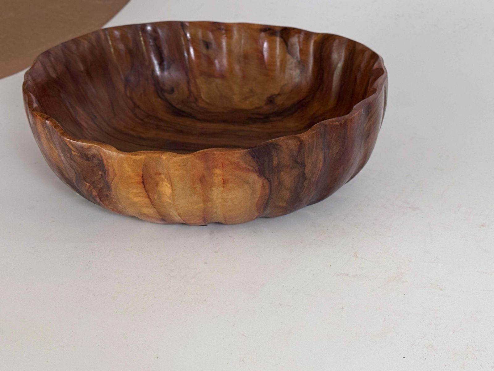Olive Wood Bowl French Riviera Style, France 1970 Brown Color photo for sale