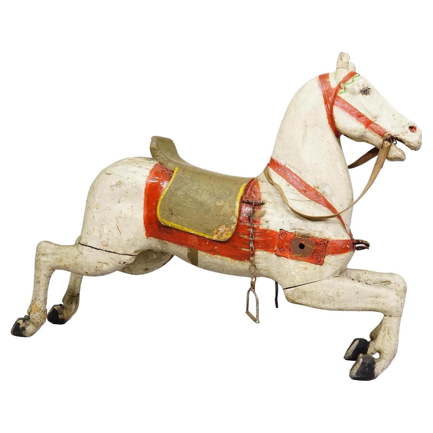 Antiek Kinderspeelgoed – Carrouselpaard, Duitsland, Eind 19e Eeuw