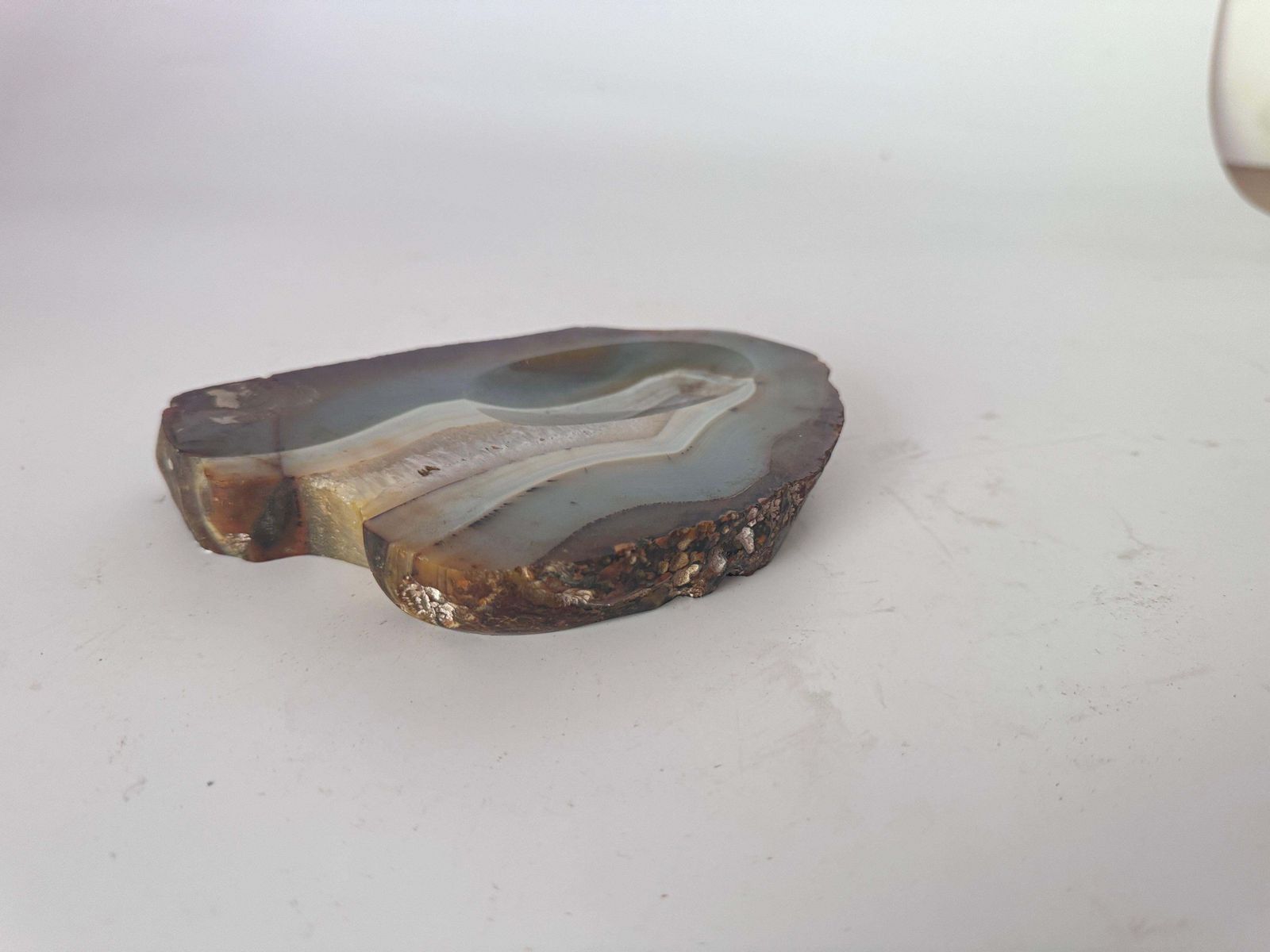 Agate Ashtray Or Vide Poche, Grey And Brown Color, Italy 1970 photo buy