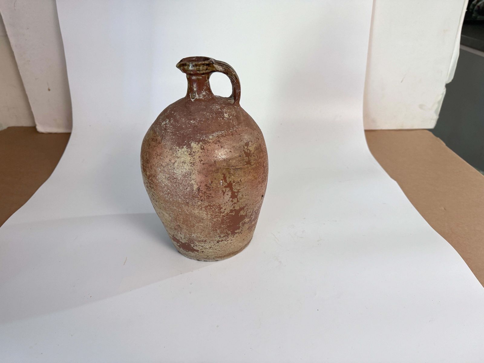 Japanese Style Stoneware Pottery Jug Pitcher With Amazing Glaze  19th France photo vintage