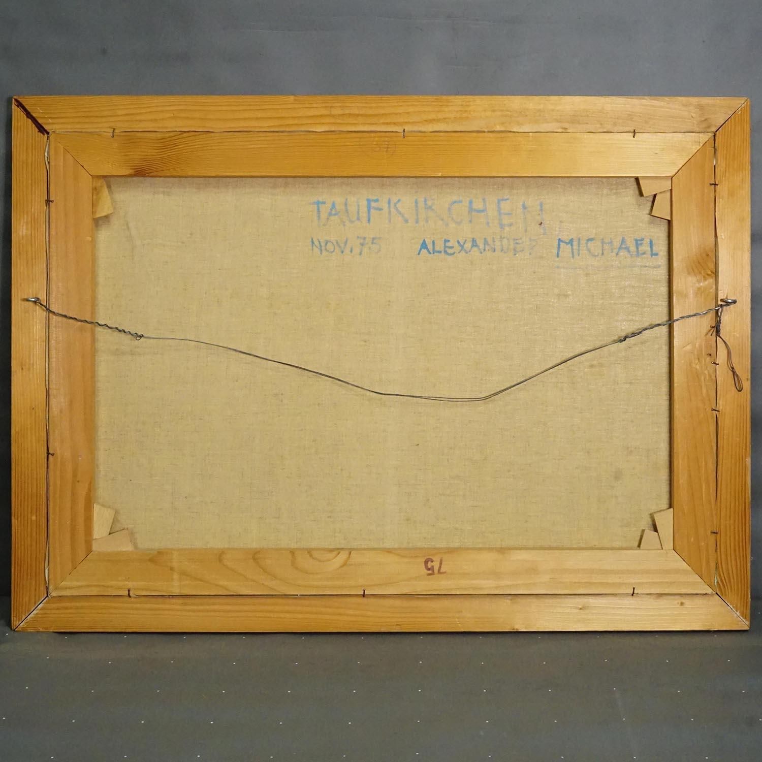 Vintage Olieverfschilderij Van Taufkirchen, Beieren, Alexander Michael 1975 photo vinterior