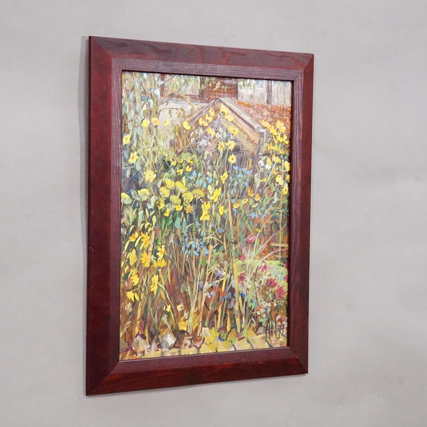 Great Oil Painting Of A Garden Scenery, Alexander Michael 1997 photo furniture