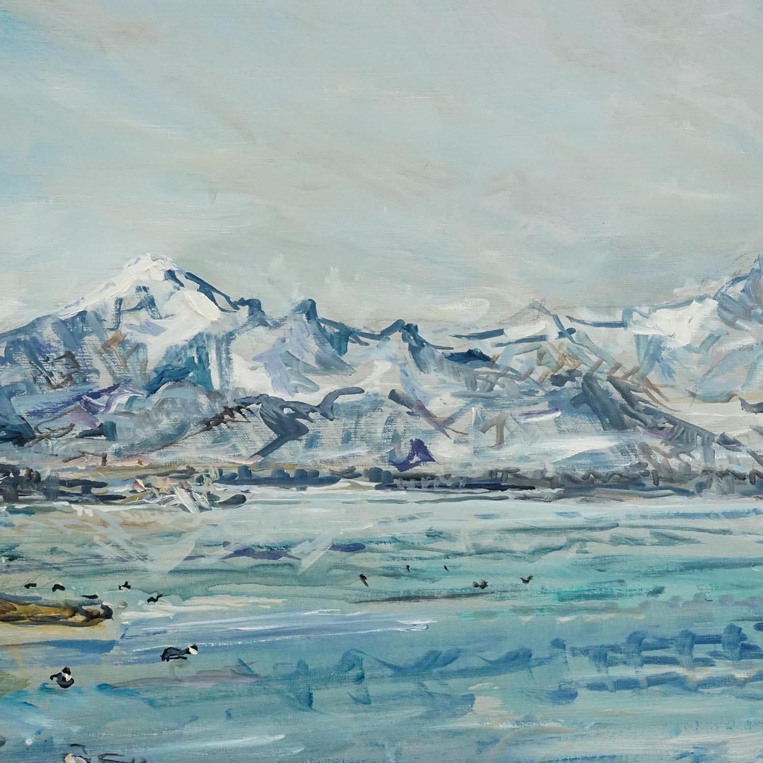 Alexander Michael   Lake Chiemsee In Bavaria Oil On Canvas 1982 photo 610.0