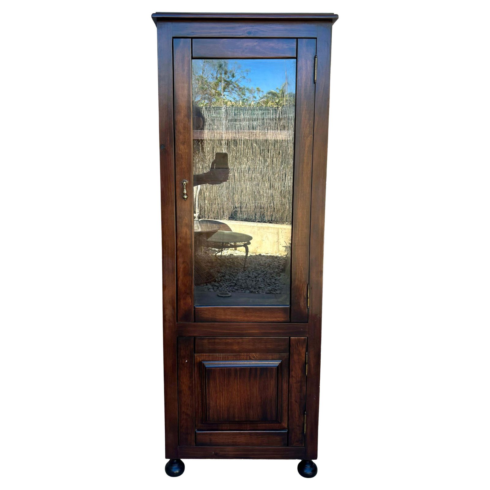 Mid Century French Display Case In Walnut And Glass, 1950