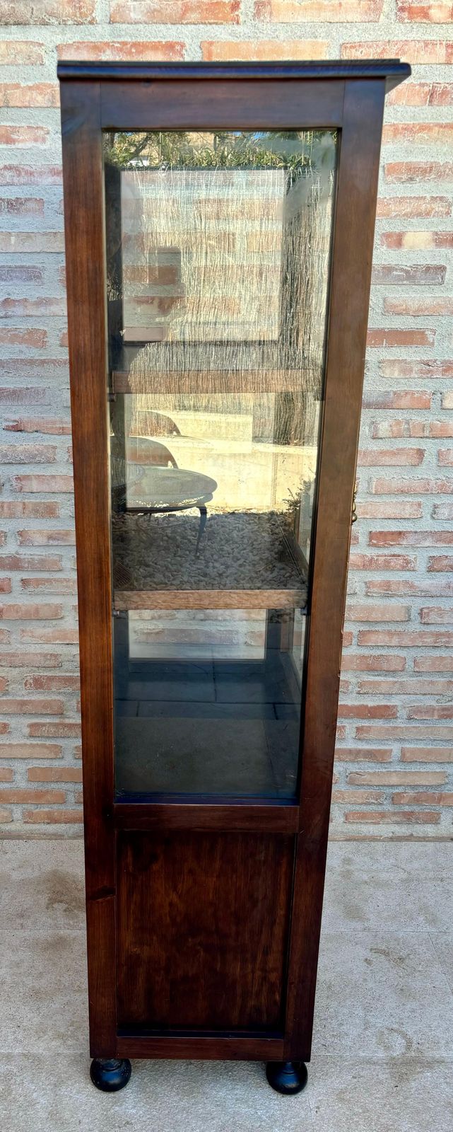 Mid Century French Display Case In Walnut And Glass, 1950 photo for sale