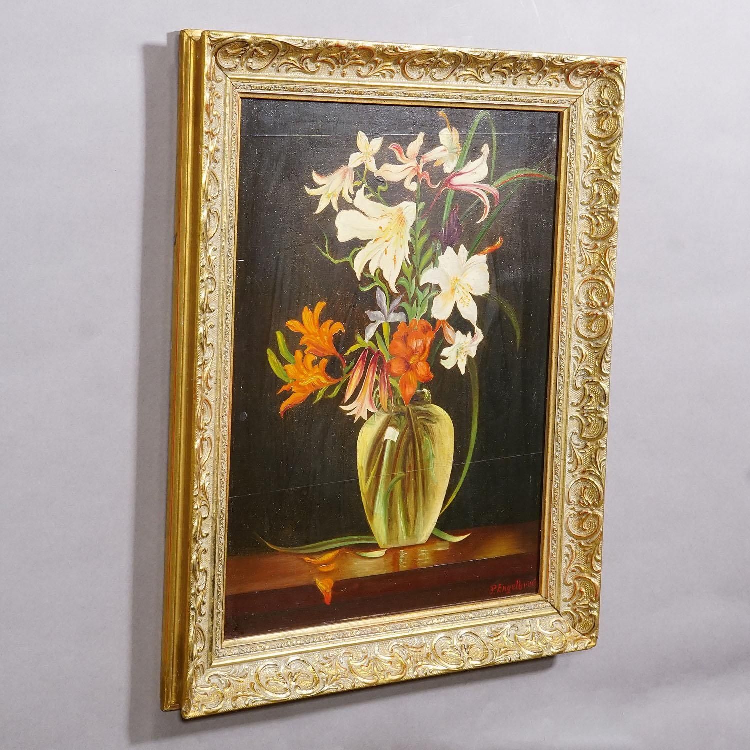 Stilleven Met Bloemen, Olieverf Op Hout, Duitsland Ca. Jaren 1950 photo furniture