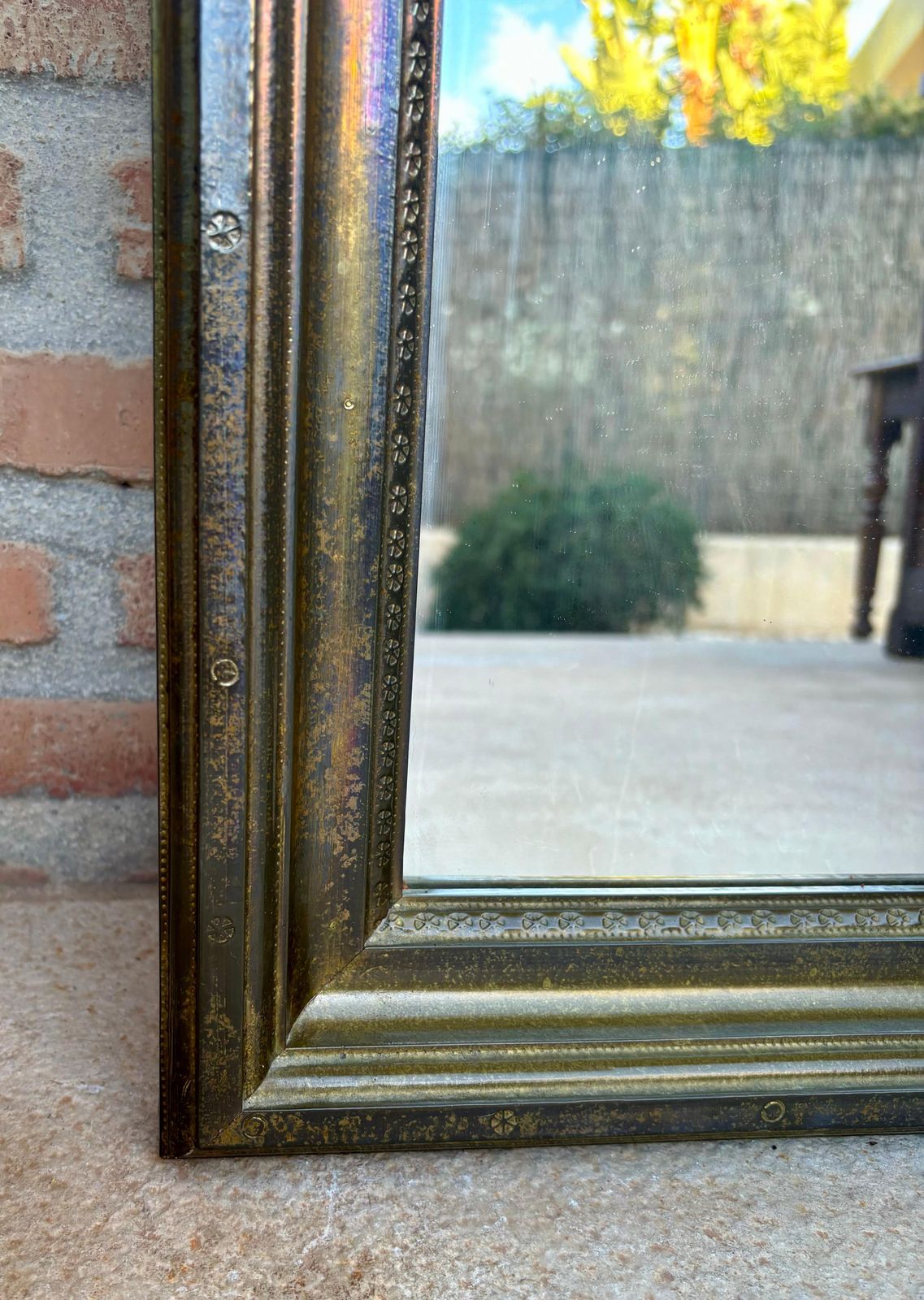 photo furniture Grand miroir français en laiton, début du XXe siècle, années 1940