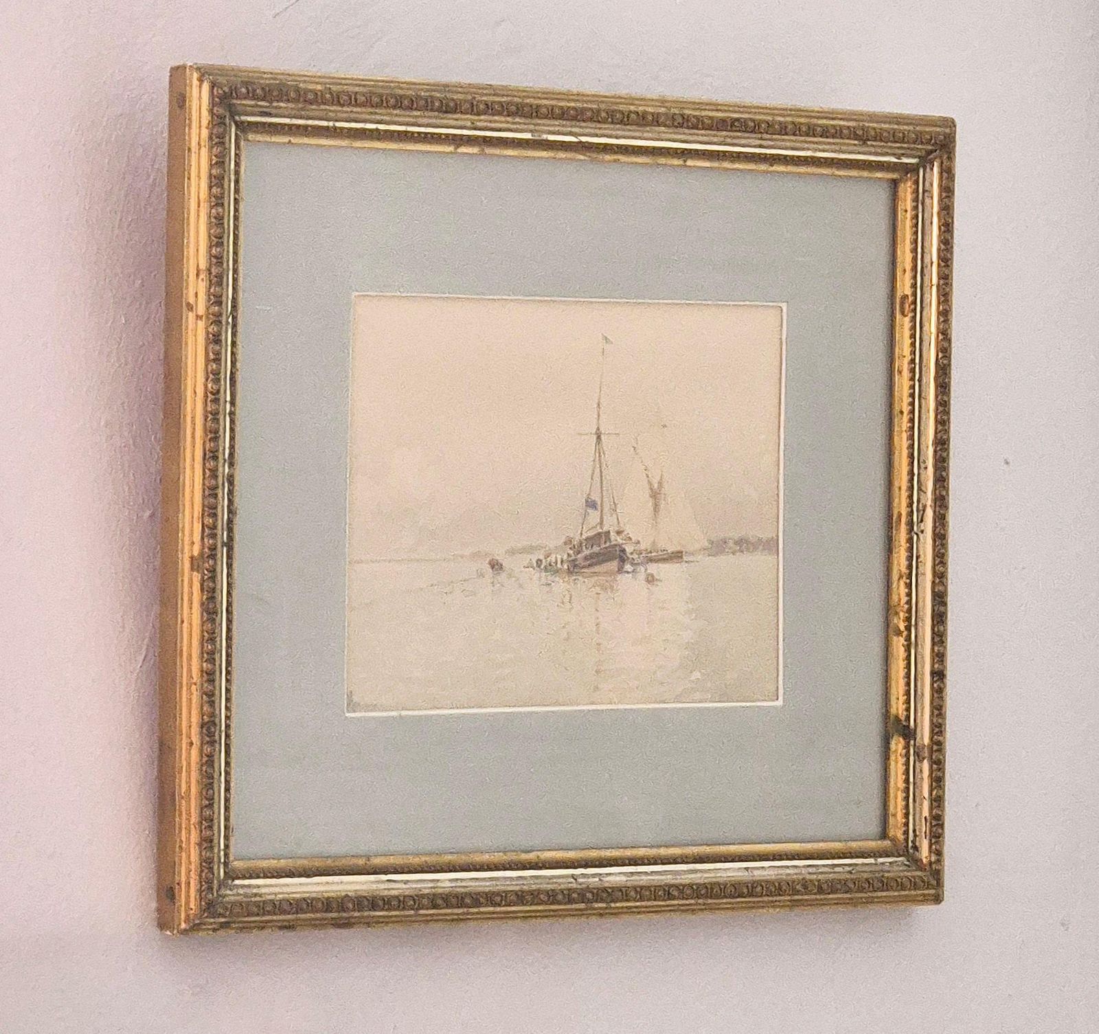 Edoardo De Martino (Italy 1838‑1912), Off The Isle Of Wight, Watercolor, 1863 photo furniture