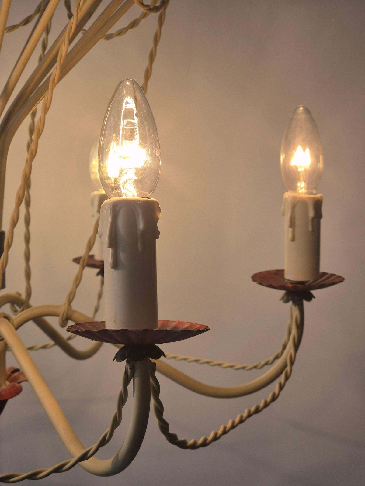 French Gilt Iron And Painted Tôle  Hot Air Balloon Chandelier, Mid 20th Century photo buy