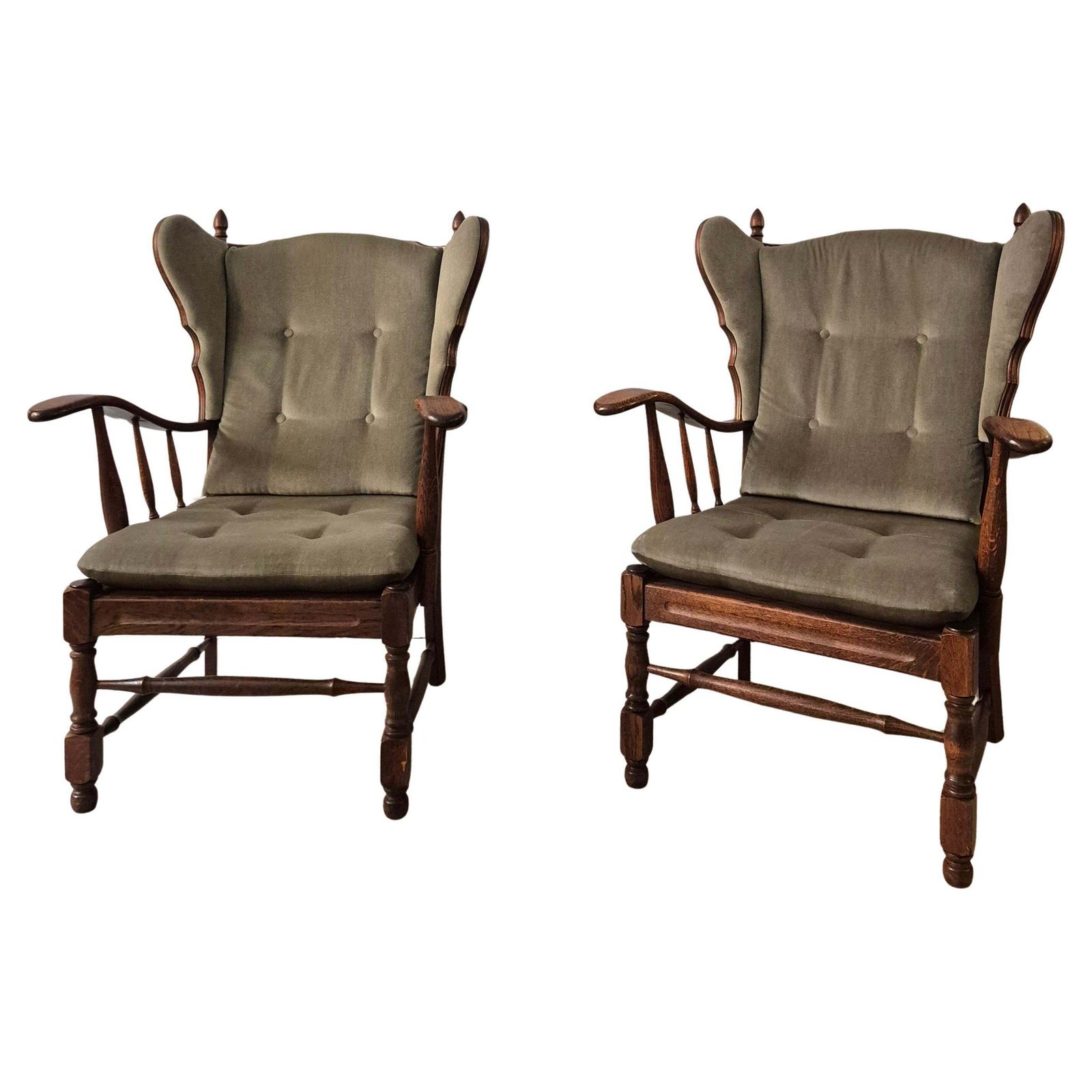 A Pair Of Wingback Chairs, Scandinavian, 1960/70s.