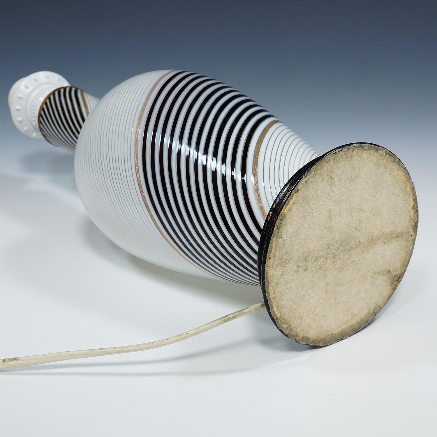 Dino Martens For Aureliano Toso Lamp In Filigree Glass Ca. 1950s photo vintage
