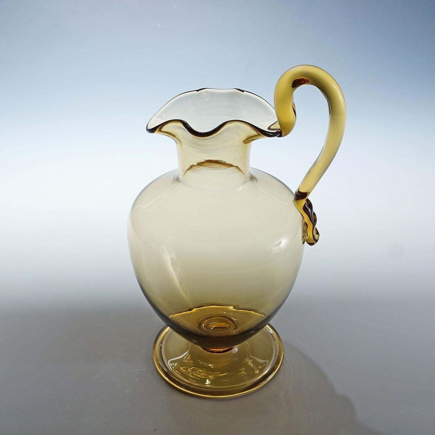 Vetro Soffiato Glass Jug Tiziano, Venini Murano Ca. 1930s photo for sale