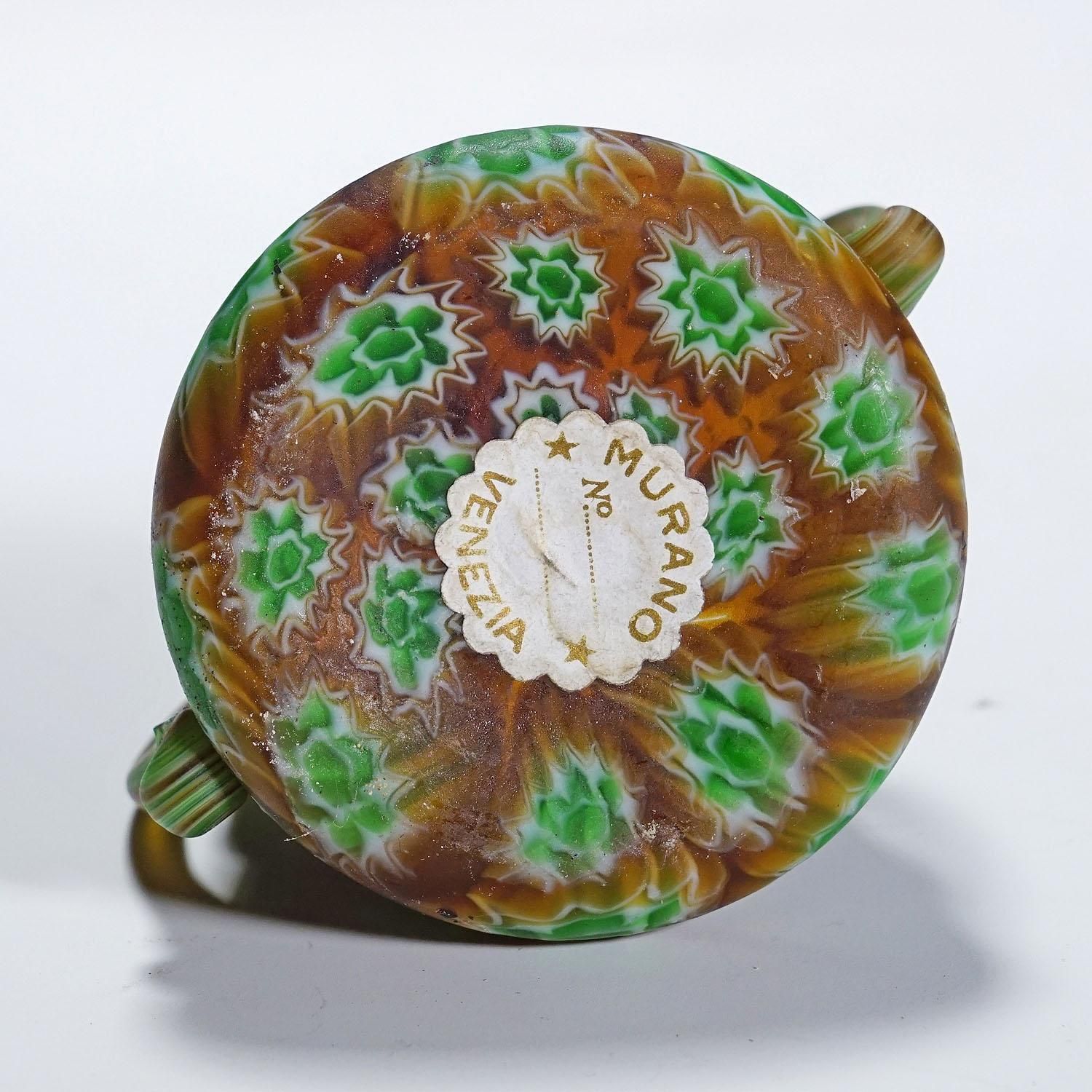 Antique Millefiori Bowl With Handles, Fratelli Toso Murano Ca. 1900s photo buy