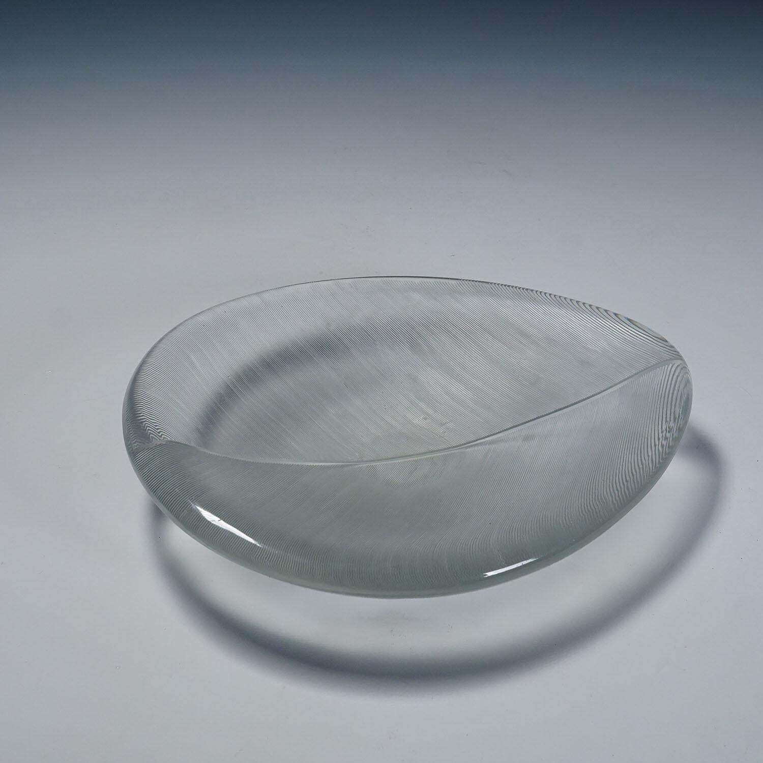 1464.0 Large Vintage Art Glass Bowl By Tapio Wirkkala For Iittala 1950s photo