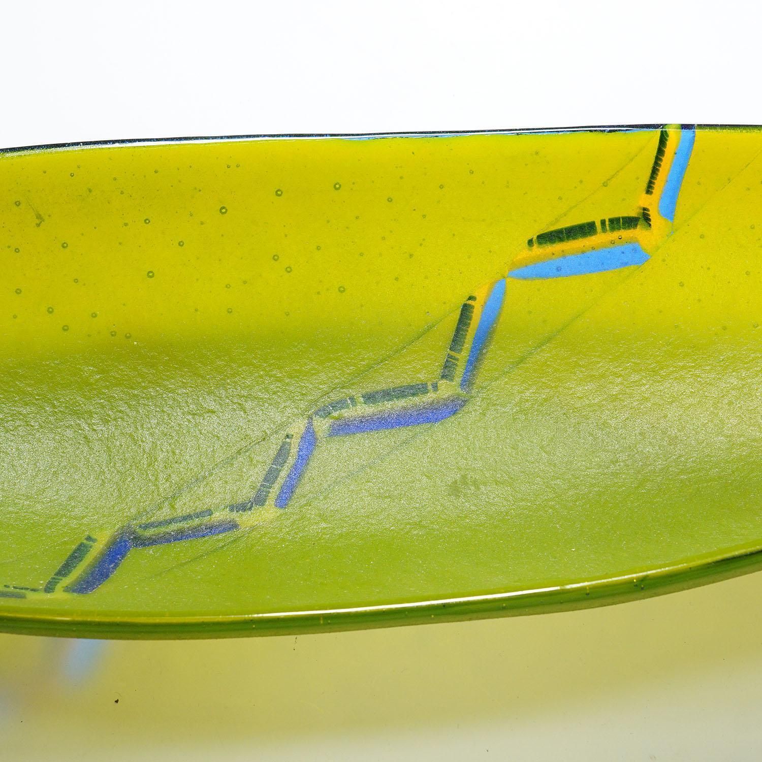 Large Art Glass Centerpiece By Studio Glass Artist Horst Stauber 1994 photo vintage