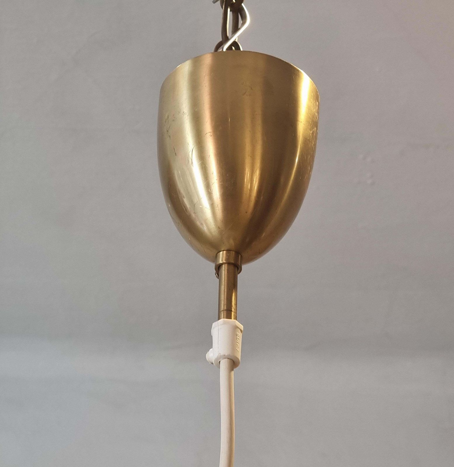 Hans Agne Jakobsson, Brass Pendant Model “T549/6 Carolin", Scandinavian Modern photo vintage