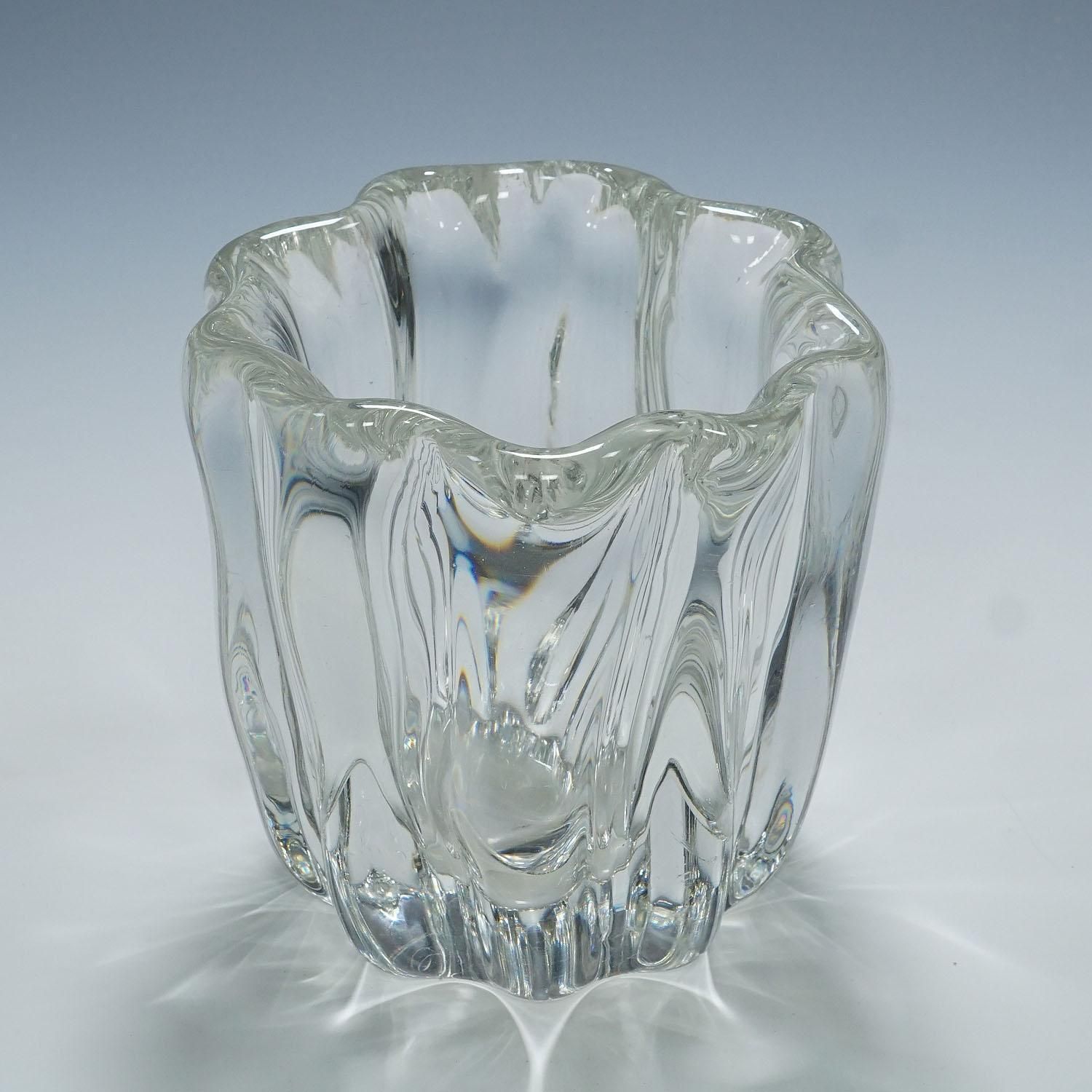Large Stump Of A Tree Art Glass Bowl By Tapio Wirkkala For Iittala 1951 photo Home Decor
