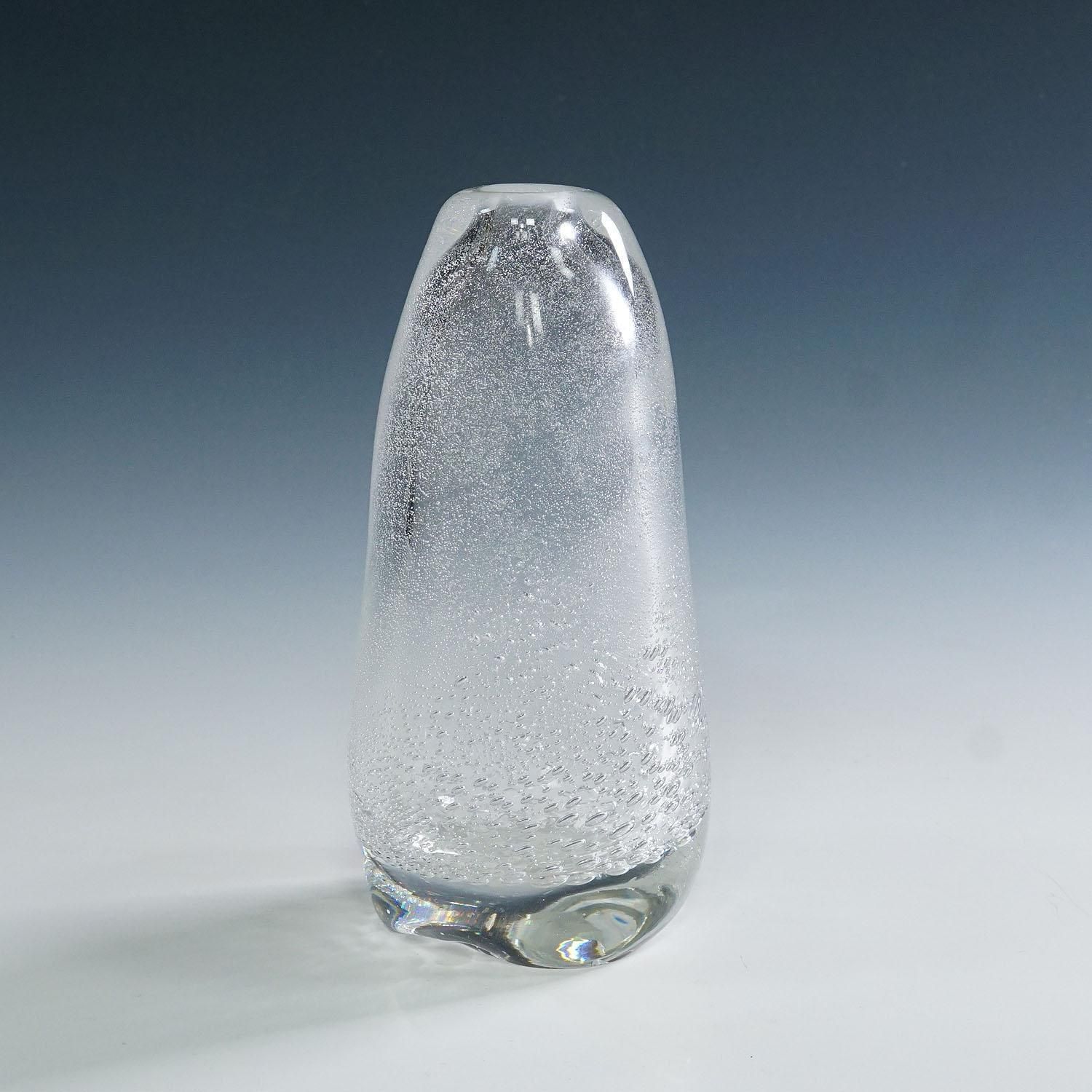 Art Glass Vase With Sodium Bubbles Tapio Wirkkala For Iittala 1940s photo for sale