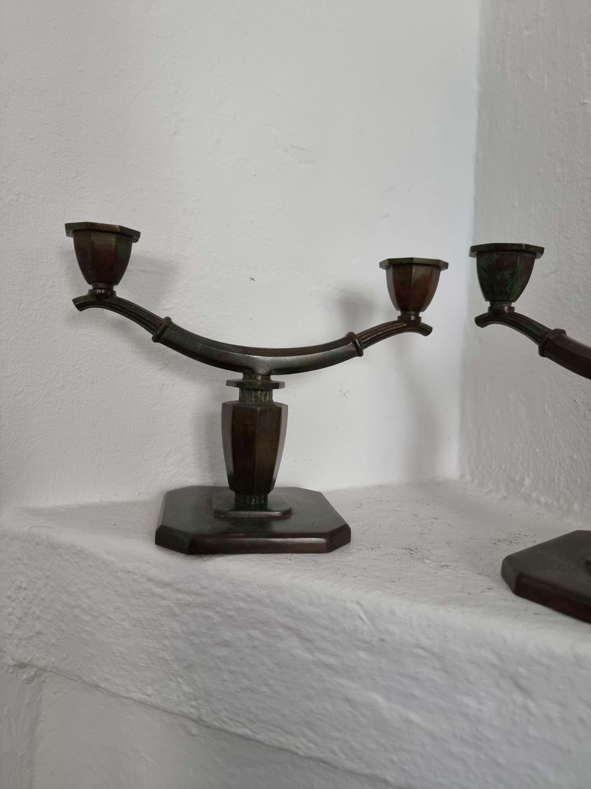Sune Bäckström, A Pair Of Rare Candelabras In Bronze, Swedish Grace 1920/30s photo vinterior