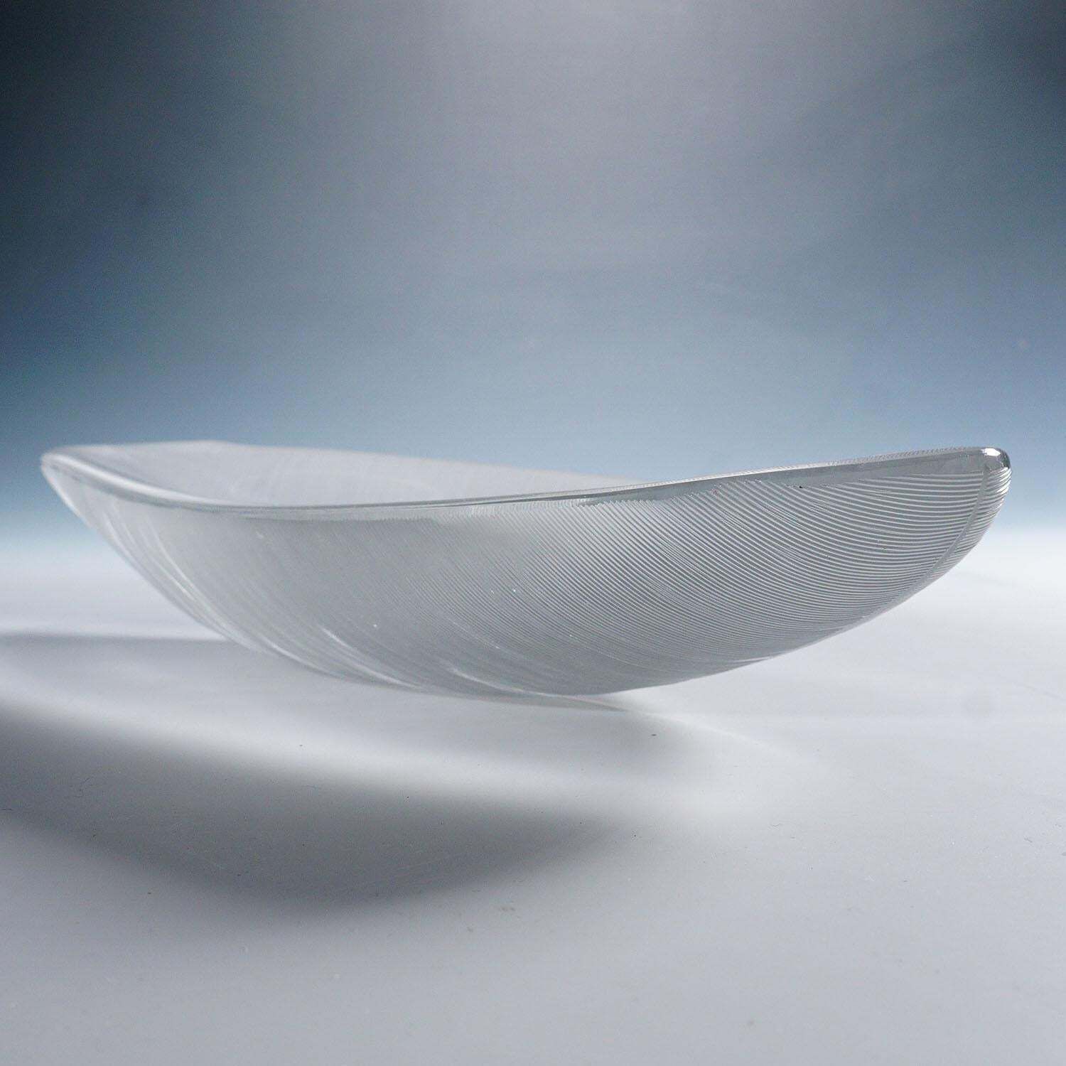 Large Vintage Art Glass Bowl 'Sulka' By Tapio Wirkkala For Iittala 1950s photo for sale