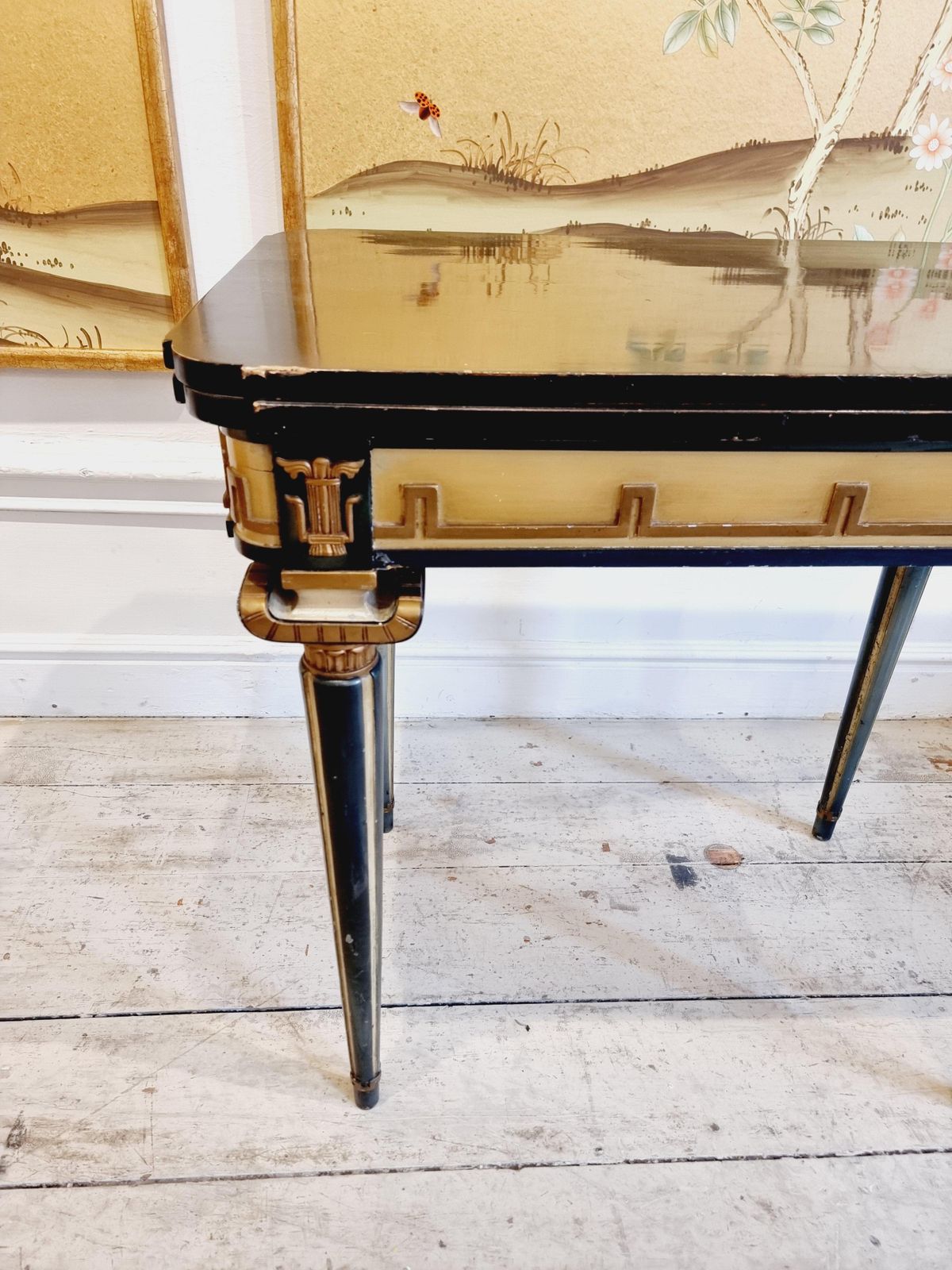 Swedish Grace, Game Table With Decor Of Meander In Relief, 1920/30s. photo for sale