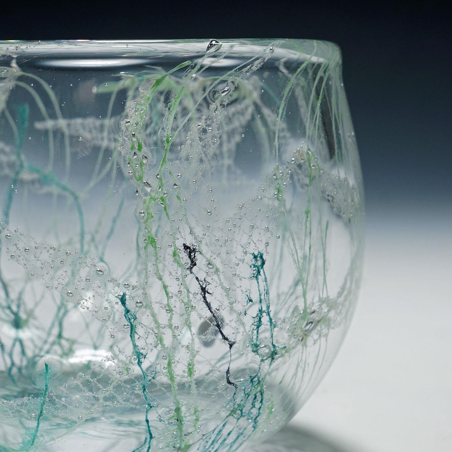 Artglass Bowl Sjogras By Goran Stroemgren For Art Glassworks Urshult Sweden photo Home Decor