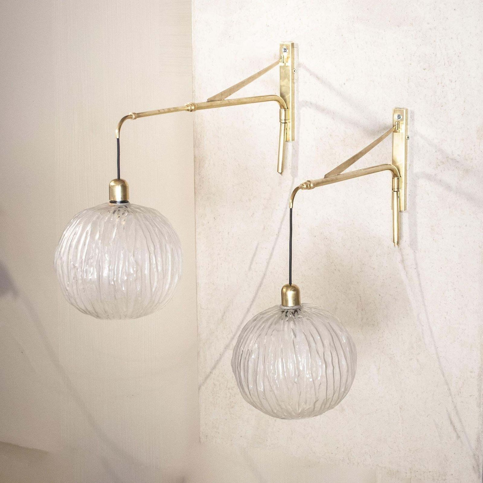 Italian Midcentury Wall Lights In Brass Mid Fifties ( Tommaso Barbi ) photo furniture