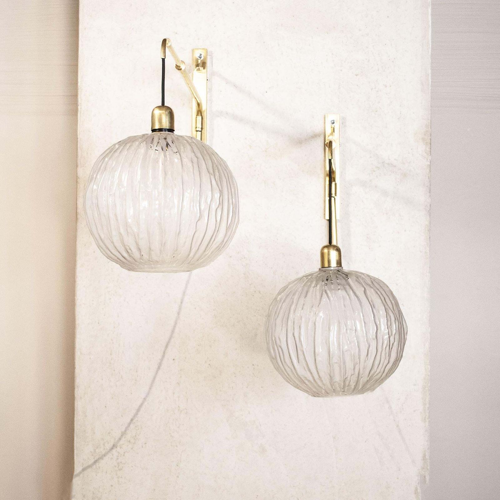 4060.0 Italian Midcentury Wall Lights In Brass Mid Fifties ( Tommaso Barbi ) photo