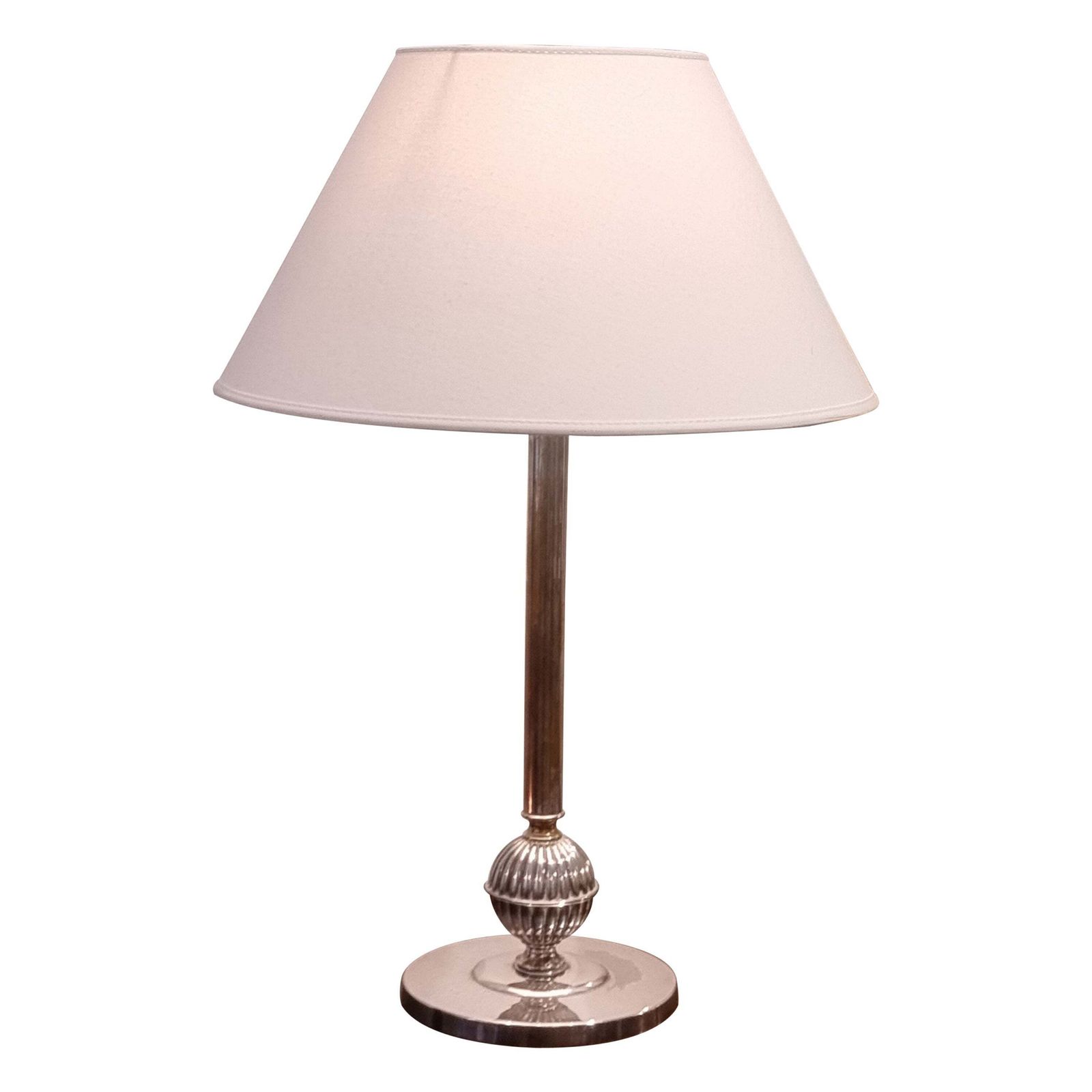 Swedish Court Jeweler Cg Hallberg, Table Lamp, Silver Plate, Swedish Grace 1930s