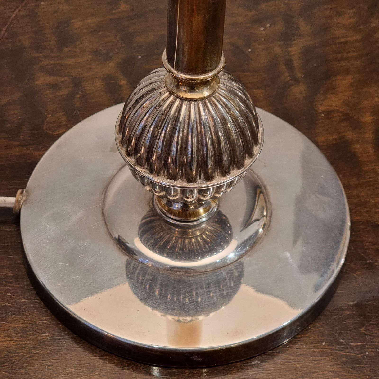 Swedish Court Jeweler Cg Hallberg, Table Lamp, Silver Plate, Swedish Grace 1930s photo furniture