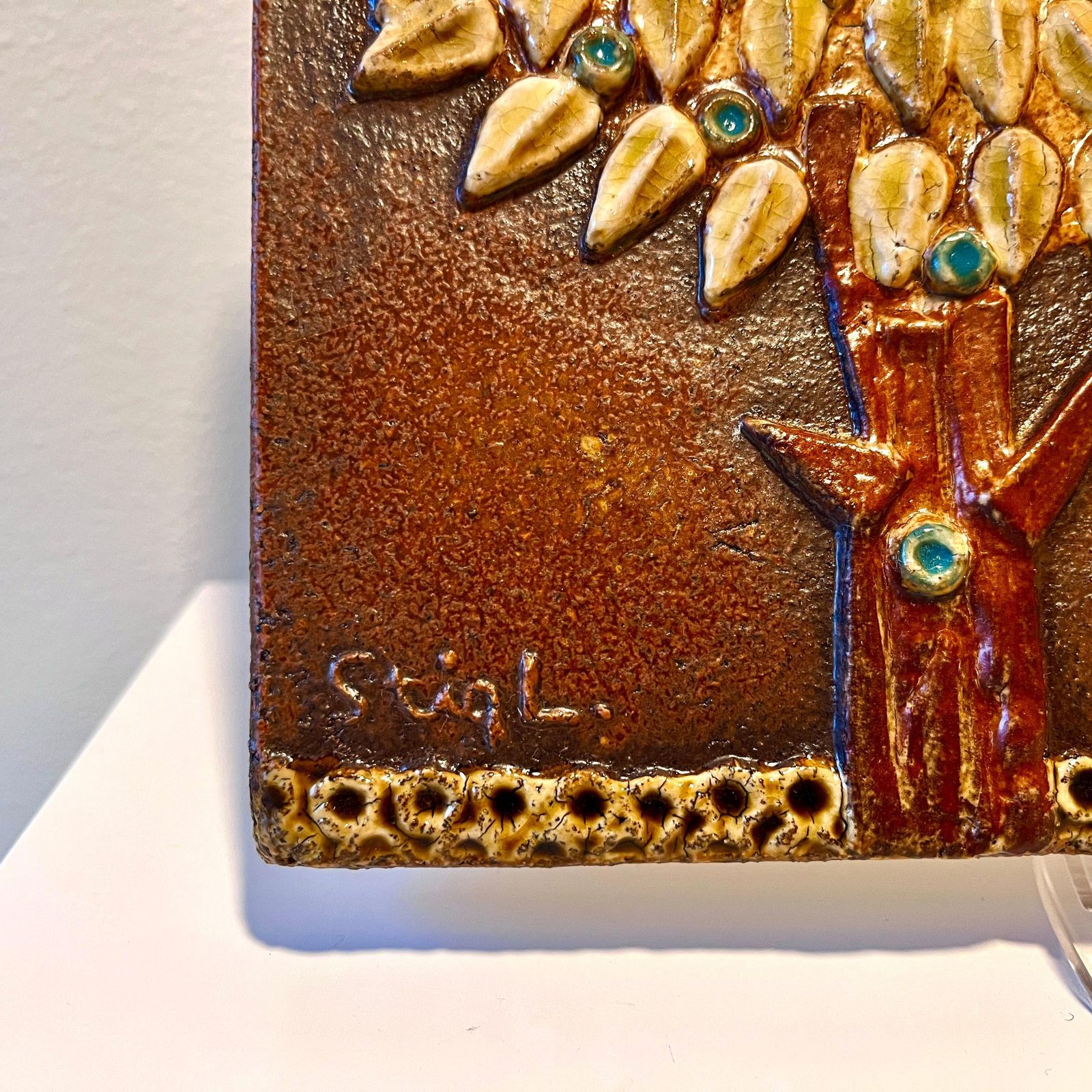 Rare Stoneware Wall Plaque By Stig Lindberg For Gustavsberg, Swedish Modern photo for sale