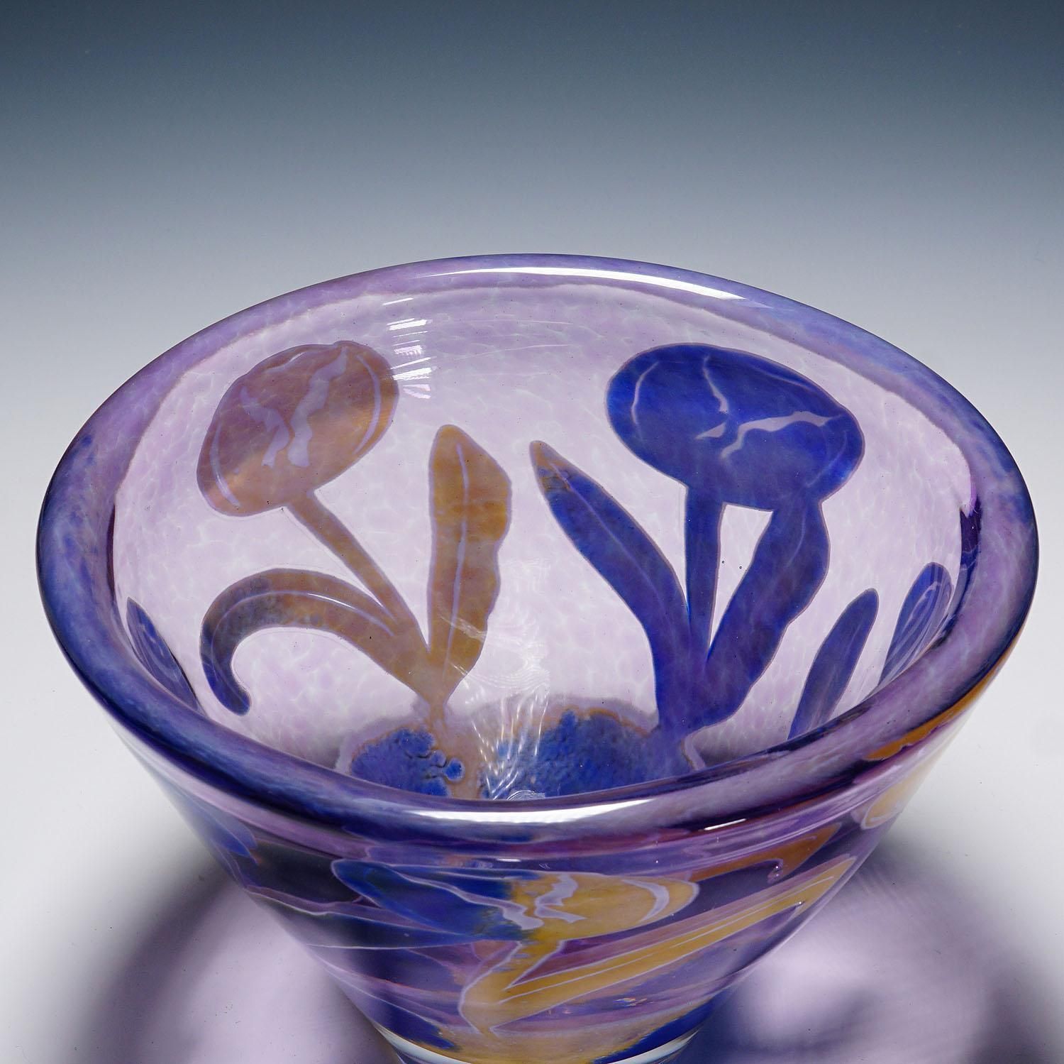 Vintage Art Glass Bowl 'Tulpan' By Astrid Gate 2006 photo vintage