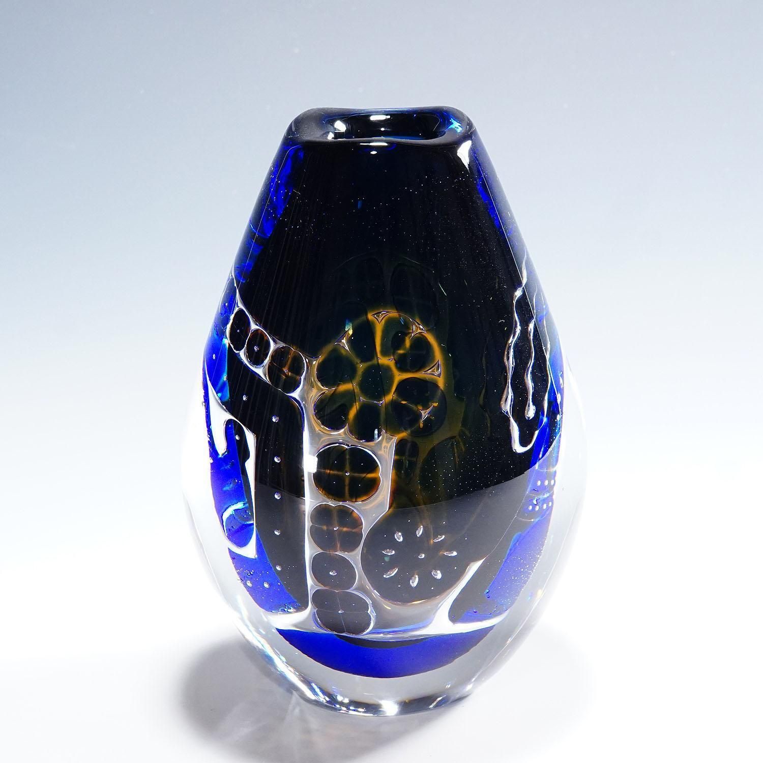 Ariel Vase 'Girl And The Dove' By Edvin Oehrstroem For Orrefors, Sweden photo for sale
