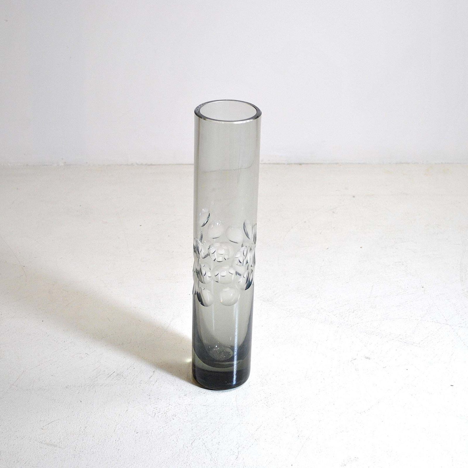 Cylinder Vase In Heavy Smoked Glass From The 1960s photo furniture