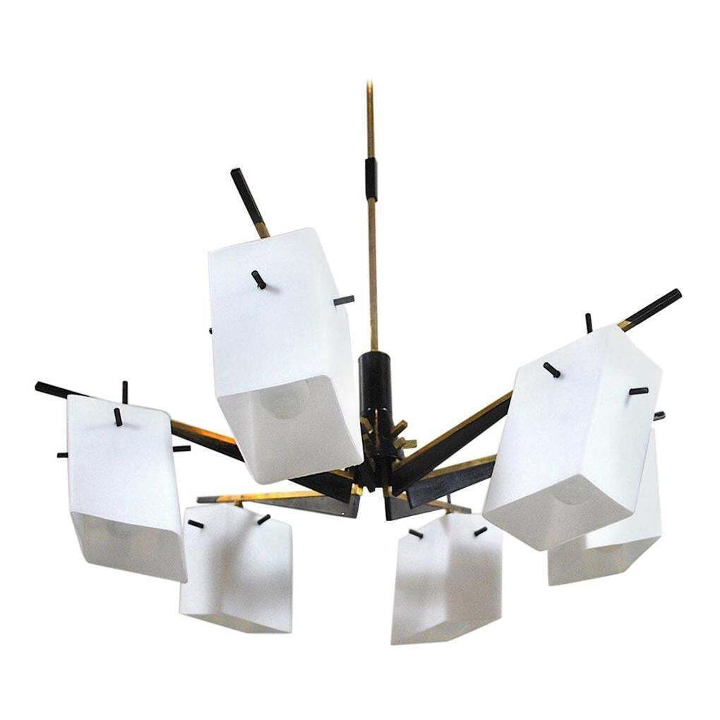 Stilux Chandelier Italian Midcentury From The 1960s