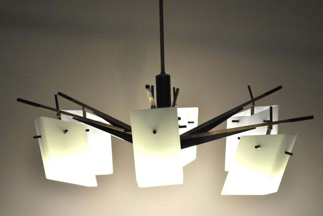 Stilux Chandelier Italian Midcentury From The 1960s photo Lighting