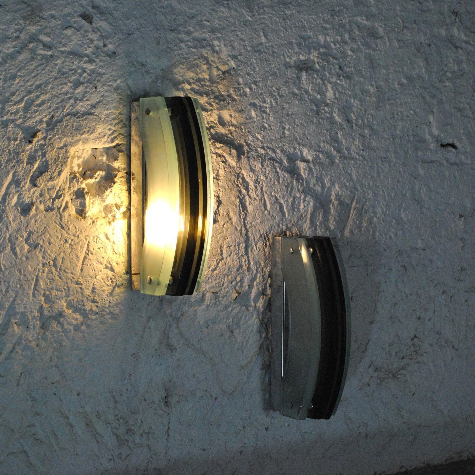 Italian Midcentury Pair Of Sconces In The Style Fontana Arte photo buy