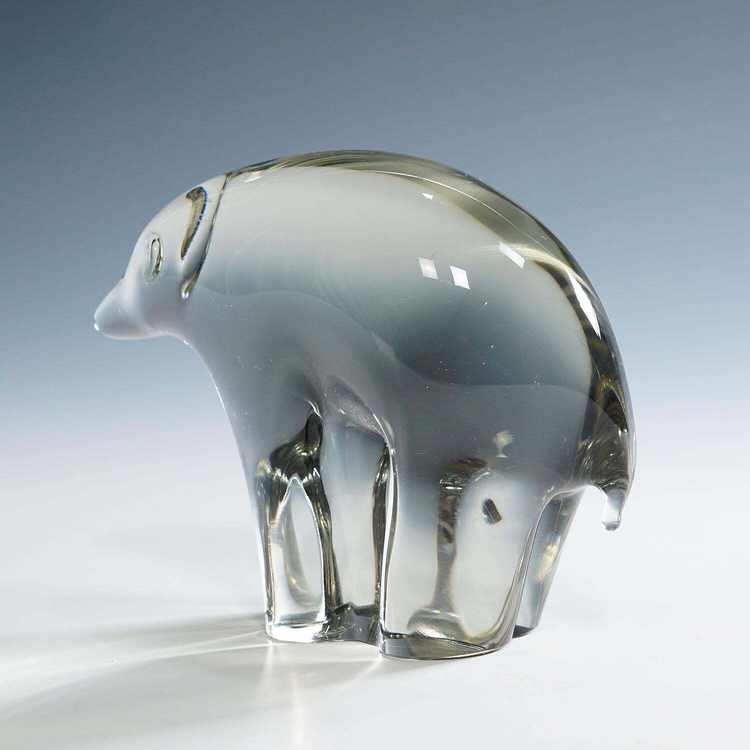 Glass Sculpture Of An Ice Bear Designed By Livio Seguso Ca. 1970s photo 297.0