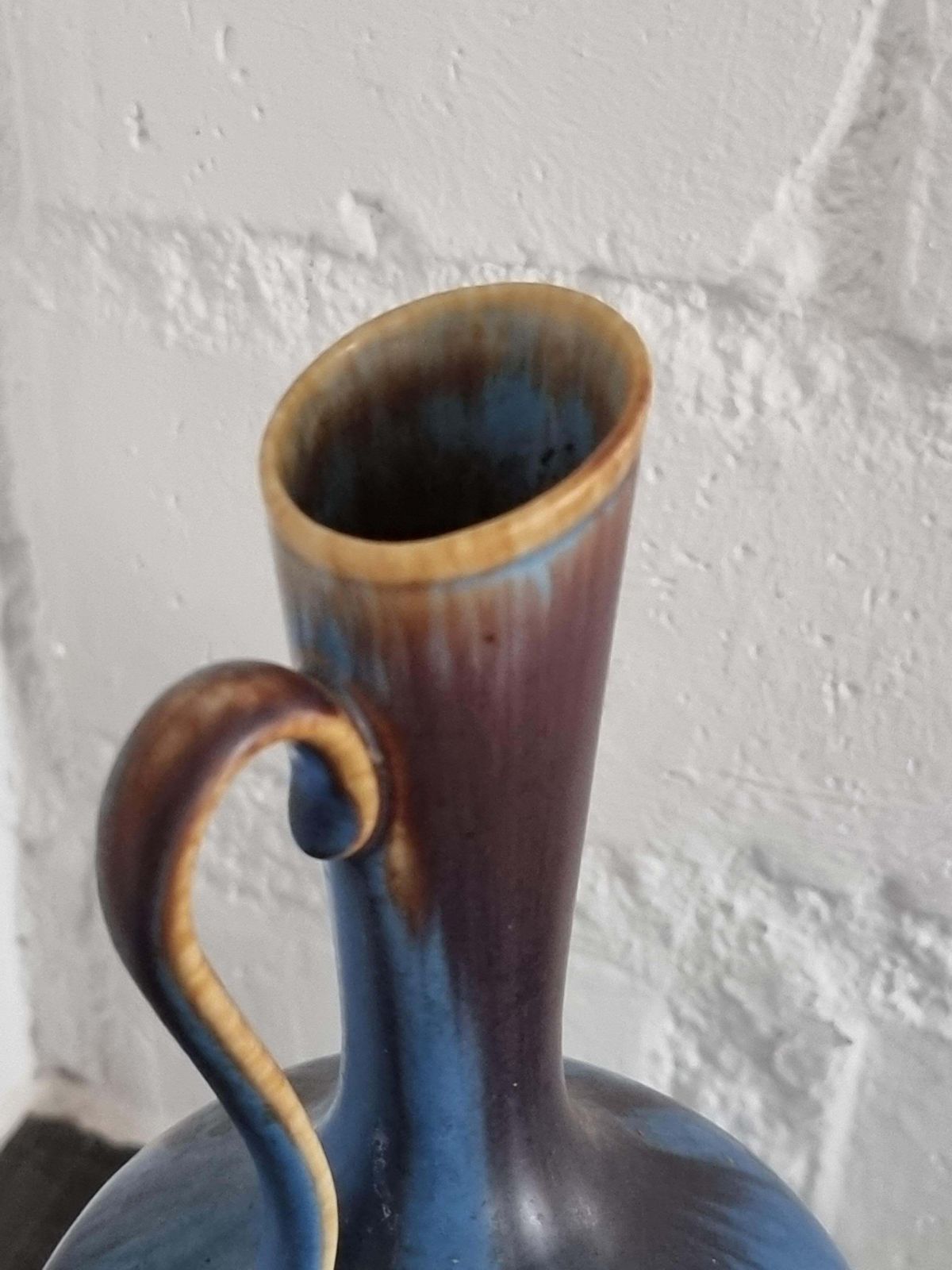 Gunnar Nylund, Ceramic Carafe/Vase With Rare Pattern, Scandinavian Modern photo for sale