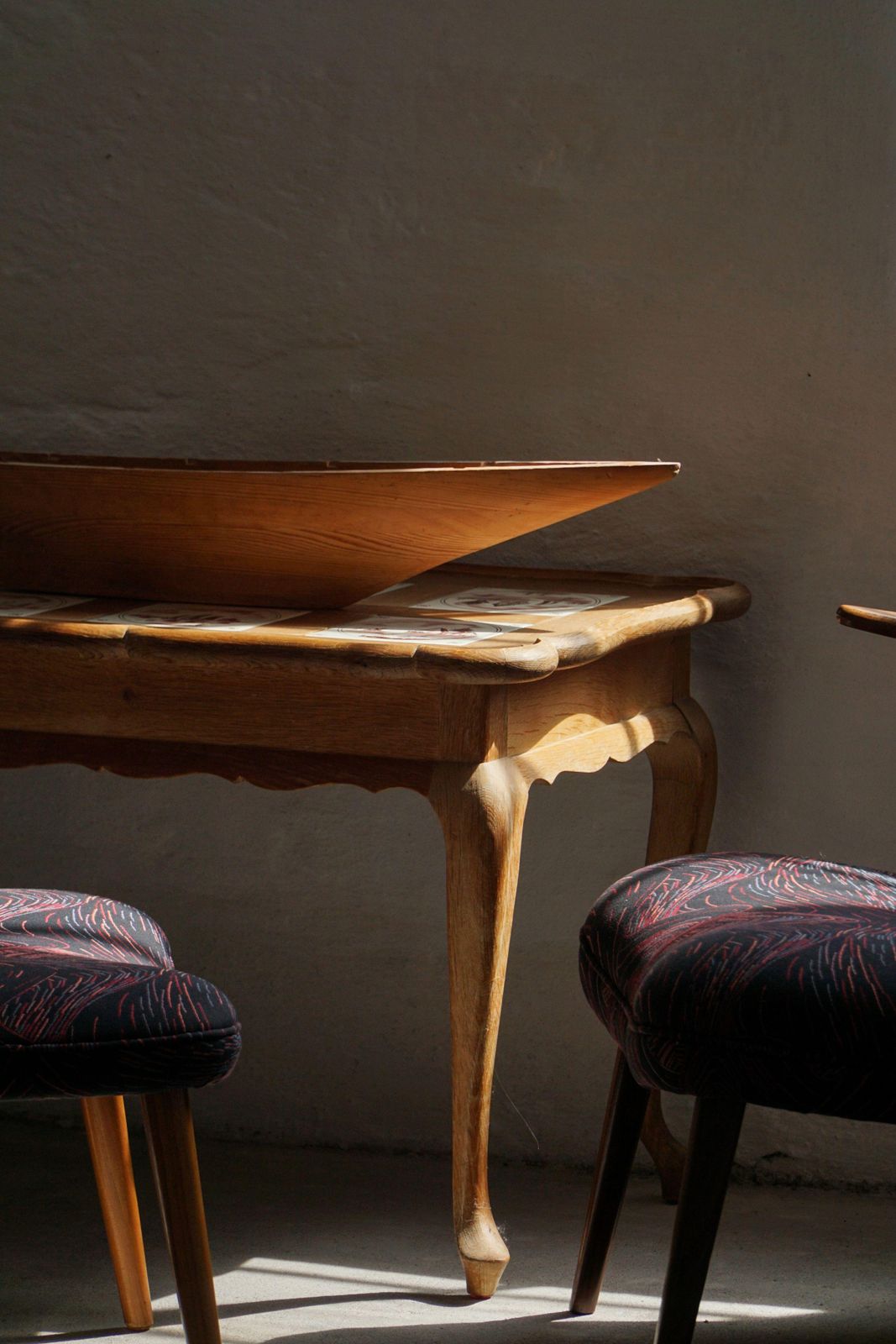 Danish Modern Oak Coffee Table / Console With Tiled Top, Frits Henningsen, 1950s photo buy