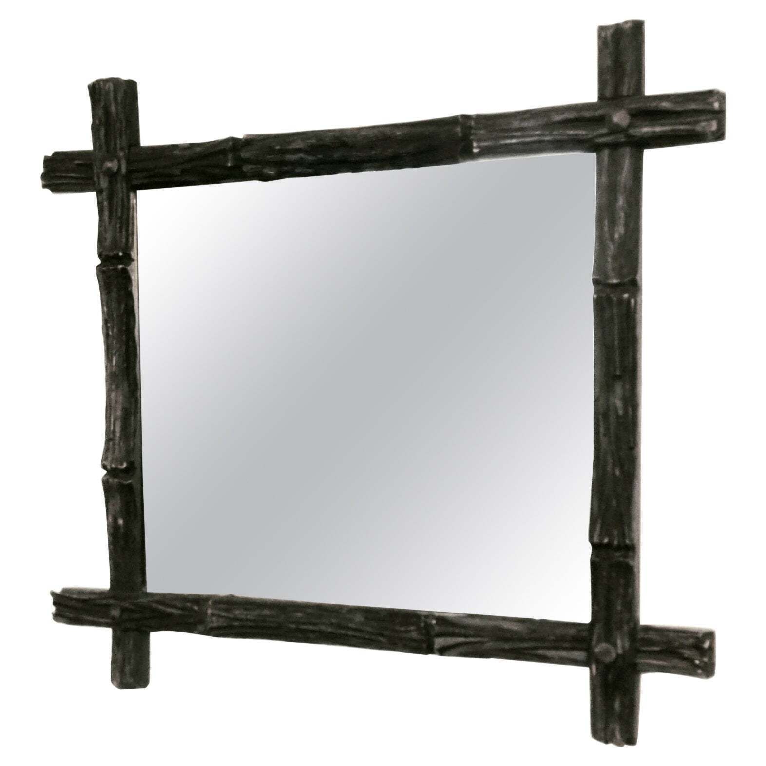 August Bergin & Co. Stockholm, Mirror With Wooden Frame, Swedish Jugend
