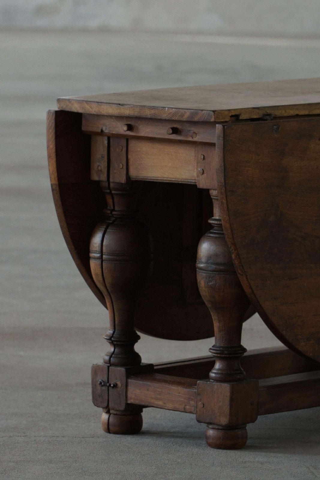Antique Baroque Drop Leaf Table In Oak, Danish Cabinetmaker, 19th Century photo 3614.0